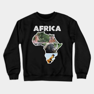 African Wildlife Continent Collage Crewneck Sweatshirt